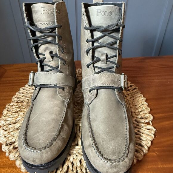 Polo Ralph Lauren Ranger Hiking Boots – Olive Green – Men's 13D – Suede Leather - Picture 6 of 11